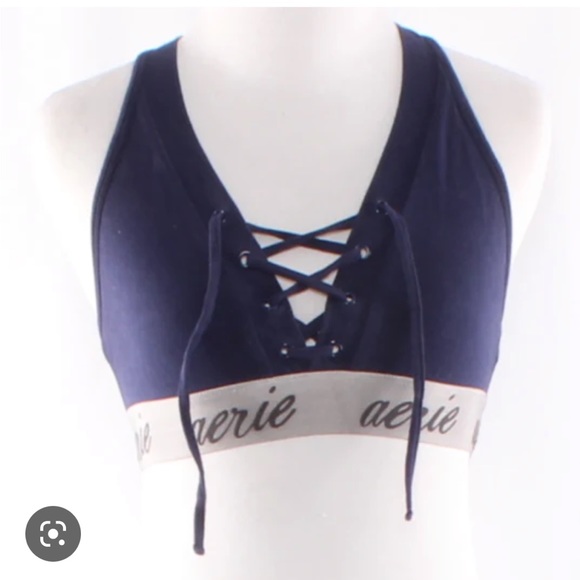 Med Aerie blue lace up front sports bra - Picture 12 of 13